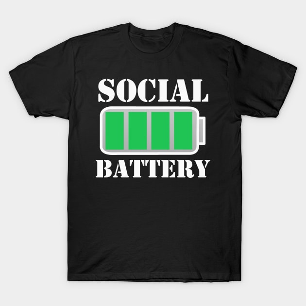 Social battery full T-Shirt by Velvet